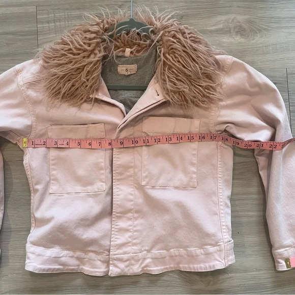 Lou & Grey light pink removable faux fur penny lane jacket small - Picture 11 of 11
